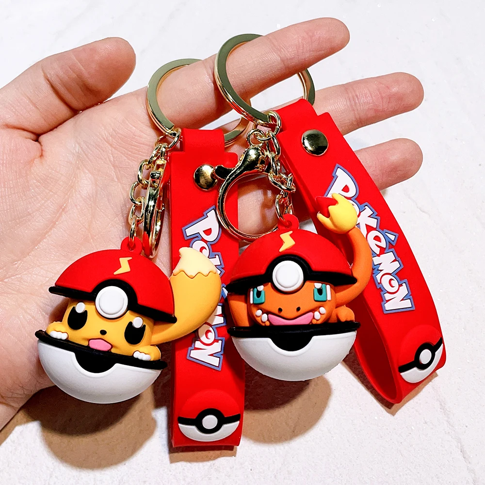 NEW Kawaii Anime Cartoon Pokemon Keychain Cute Psyduck Pikachu Car Key Ring - £10.12 GBP+