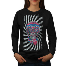Wellcoda Spiral Crazy Skull Womens Sweatshirt, DJ Casual Pullover Jumper - £23.18 GBP+