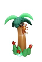 6 Foot Tall Inflatable Palm Tree with Monkey Coconut and Flower Yard Dec... - £59.94 GBP