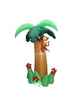 6 Foot Tall Inflatable Palm Tree with Monkey Coconut and Flower Yard Dec... - £59.61 GBP
