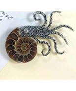 Octopus tentacle Ammolite shell pin brooch - $20.37 CAD
