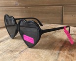 NWT Betsey Johnson Heart Shaped Black Sunglasses - $27.88