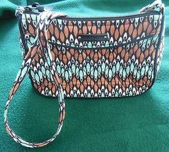 Vera Bradley Handbag Brown/Teal/White Pattern - $28.71