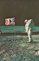 John F. Kennedy Space Center Florida NASA  Aldrin Moon Flag Postcard Unposted - £7.92 GBP