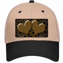 Brown Black Cheetah Hearts Oil Rubbed Novelty Khaki Mesh License Plate Hat - £23.31 GBP