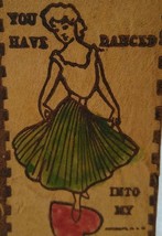 Leather Postcard You Have Danced Into My Heart Ballerina Dancer Robbins Unused - £48.08 GBP