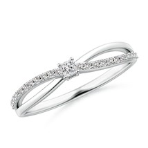 Angara Natural Diamond Split Shank Promise Ring in 14K Solid Gold (2MM) - $439.00