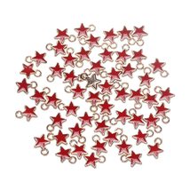 50PCS 6mm DIY Accessories Handmade Necklace Candy Color Pentagram Pendants Mini  - £8.35 GBP
