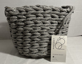 Project 62 Coiled Rope Fishtail Weave Basket with Faux Leather Accent - Gray - £7.11 GBP
