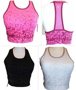 DANSKIN NOW T-Back Splatter Sports Bra, Sport Bra, Women&#39;s Bra, S, M, L,... - £9.72 GBP