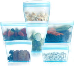 Reusable Food Container Silicone Bag, Upgrade Second Generation 6 Pcs Co... - £23.49 GBP