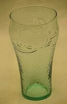 Coca Cola Coke Pebbled Green Drinking Glass Vintage Soda Pop 6" Tall - $16.82