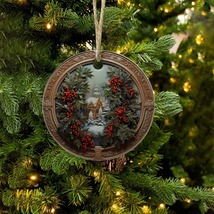 NEW! Traditional Christmas Multi Styles Round Christmas Ceramic Ornament - $12.99
