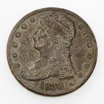 1838 50C Tranche Striée Bord Demi Dollar En Extra Fin XF État, Beau Lége... - $314.80