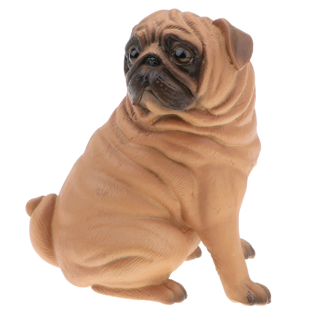 Play 4 . 25   Inch   Simulation   Pug   Dog   Model   FigA   Play   Toy   Orname - £42.36 GBP