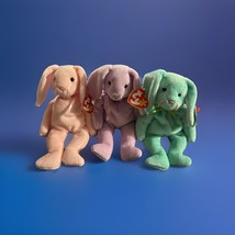 Set of 3 Ty Beanie Baby Bunnies Rabbits - Hippity, Hoppity &amp; Floppity 1996 - $49.99