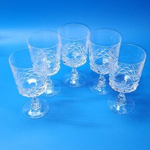 Cristal D&#39;Arques Durand 6¼” Diamond Water Goblets Glasses  - MINT Set Of 5 - £33.98 GBP