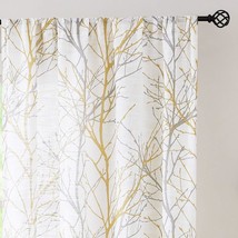 Curtains For The Living Room By Fmfunctex Print Yellow Grey White Linen Textured - £34.44 GBP