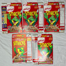 1990's Empty Kellogg's Smacks 17.6OZ Cereal Boxes Lot of 5 SKU U199/239 - $24.99