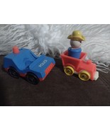 Vintage Fisher Price Little People Police Car Train Engine Cowboy - $11.01