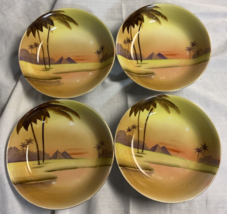 4 Meito China Hand Painted Bowls Pyramid Desert 5.25” - £11.94 GBP