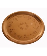 Vintage Copper Serving Tray Platter Floral Etched Princess House 12&quot; - $19.80 CAD