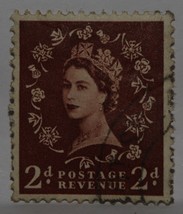 Vintage Stamps British Great Britain Uk England Gb 2 D Elizabeth Stamp X1 B7 - £1.38 GBP