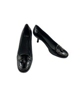 Stuart Weitzman Heels Women 7 M Shoes Black Patent Tassel Slip On Kitten... - €29,57 EUR