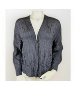 Vince Crinkle Top Womens Sz XS Dark Gray Untucked Long Dolman Sleeve Japan - $582.22 MXN