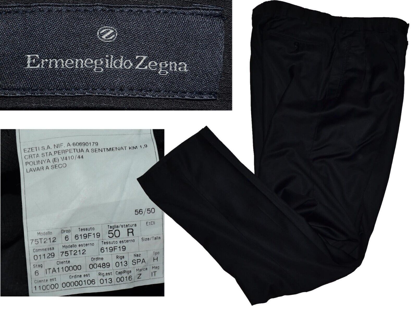 Primary image for ERMENEGIGDO ZEGNA Pantalone Uomo 56 Italia / 38 US / 50 Spagna ZE02 T1P