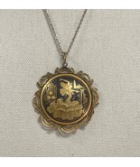 Vintage Dancing Oriental Woman on Gold Tone Pendant - $741.26 MXN