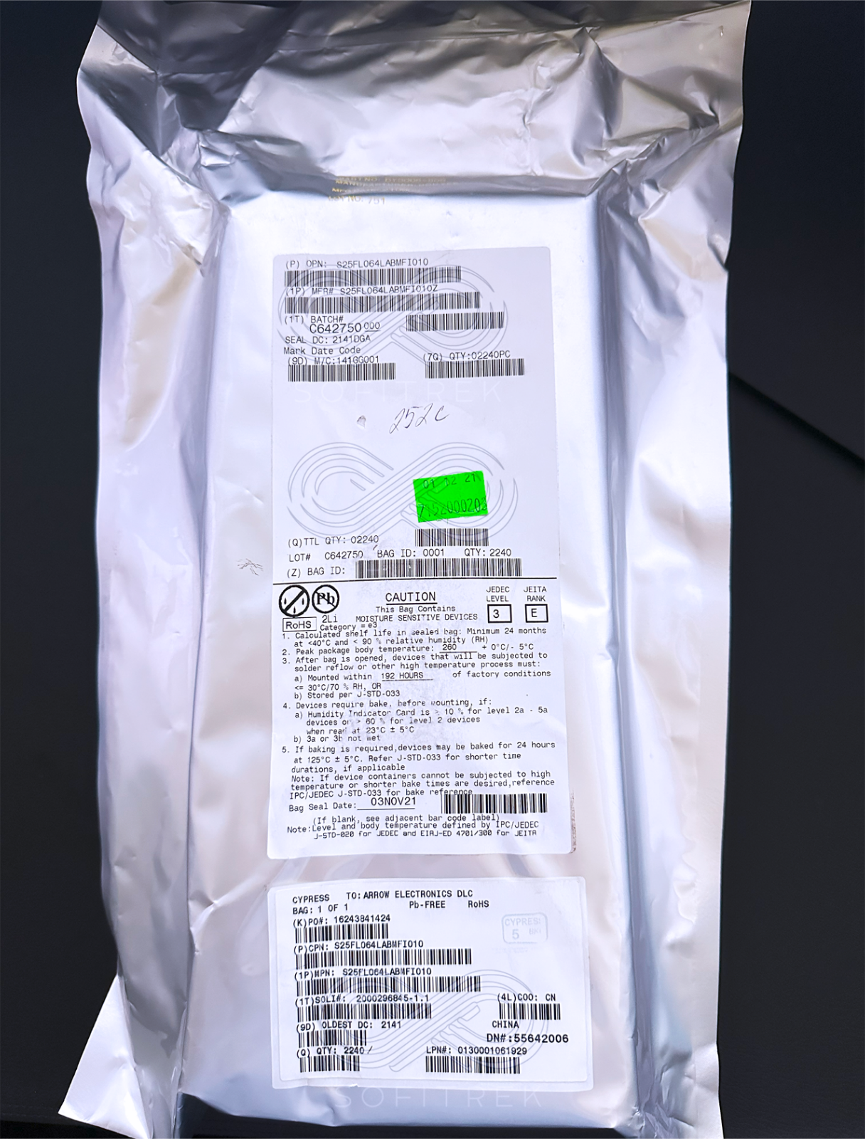 2240Pcs S25FL064LABMFI010 Cypress NOR Flash Memory IC 64Mbit SPI 108MHz ... - $3,124.00