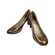 Laura Ashley Women&#39;s La Faber Copper Metallic Patent Block Heel Round Toe 7M New - £9.70 GBP