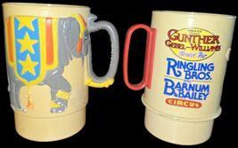 Vtg RINGLING BROS. AND BARNUM &amp; BAILEY CIRCUS 3D Plastic Mug x2 Lot Cups... - €8,68 EUR