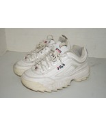 FILA Disruptor 2 Kids sz 3.5y Chunky Leather Sneakers, 100 Triple White - £19.54 GBP