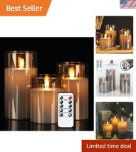 Elegant Gray Flameless Pillar Candles with Remote Control - Safe &amp; Styli... - $46.50