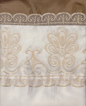 Gorgeous Elegant Decorated 2 Panel Curtains Set &quot;SHERRY&quot; - Light Beige &amp; - £47.84 GBP