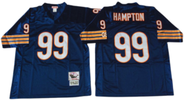 Men&#39;s Dan Hampton #99 Stitched Jersey Navy White - $47.20