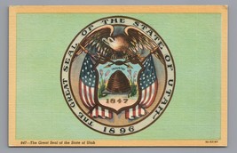 Great Seal of the State of Utah Postcard Linen PC - £4.70 GBP