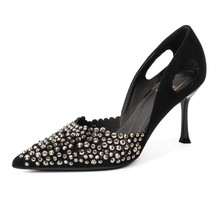 Elegant Suede Rhinestone High Heels - $42.16