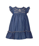 Bonnie Jean Lightweight Denim Dress with Embroidered Bodice, 2T-4T - £27.96 GBP