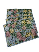 Floral Tapestry Style Placemats Set of 4 Green Blue Yellow Cottagecore 18X13&quot; - £22.52 GBP