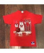 Vintage Chicago Bulls Nutmeg Mills Mens T Shirt Red White Crew Neck Cott... - $1,361.86 MXN