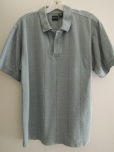 Mens Polo Shirt Size L - ARROW USA 1851 S/S Geometric Pattern - Slate Bl... - $11.69