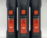 3 Pack - Axe Deep Clean with Charcoal 2-in-1 Shampoo Conditioner, 12 fl ... - $52.24