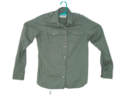Barbour Pearl Snap Button Shirt Regular Fit Womens Size 6 Hallrule Green... - £18.91 GBP