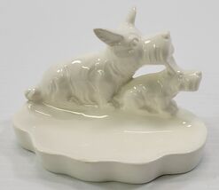 *B4) Vintage Scottish Terrier Dog Bathroom Porcelain Trinket Ring Holder... - $49.49