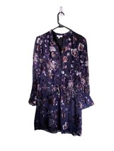 Carolina Belle Montreal Size 8 Purple Velvet Floral Print Lined Dress - £18.64 GBP