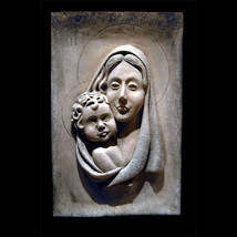 Virgin Mary and Baby Jesus Christian plaque Sculpture - $127.71