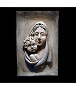 Virgin Mary and Baby Jesus Christian plaque Sculpture - $127.71